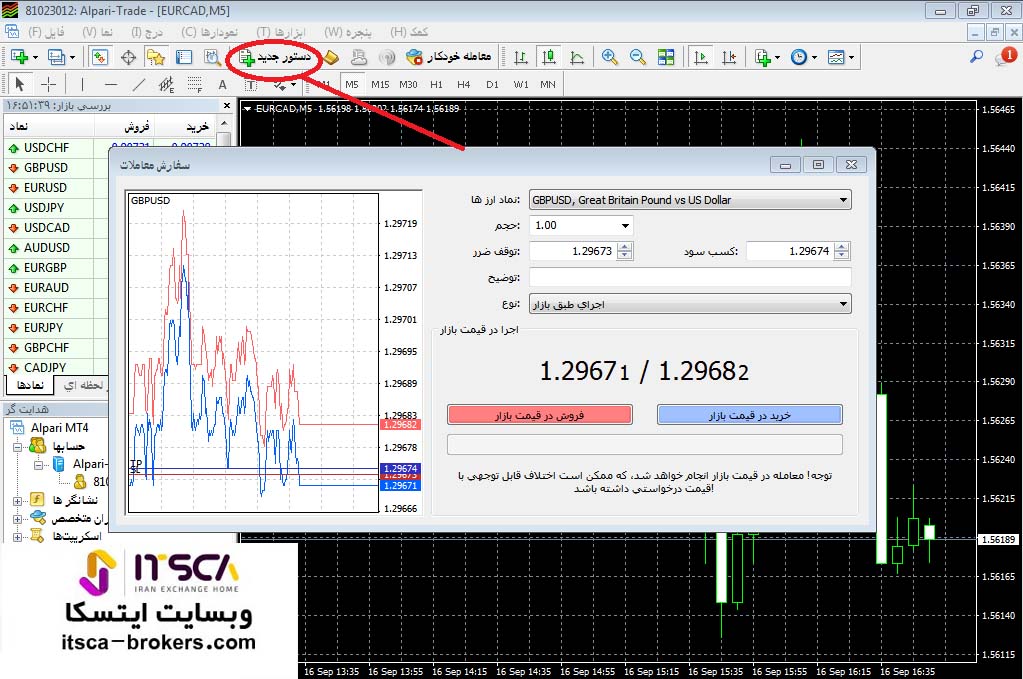 باز کردن سفارش جدید