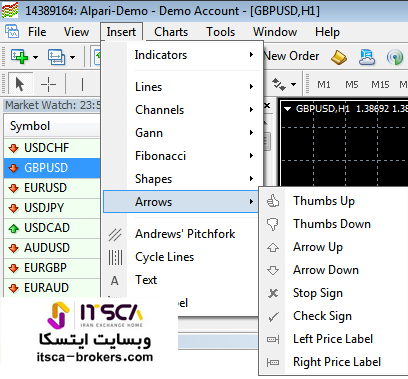 Arrows در منوی درج