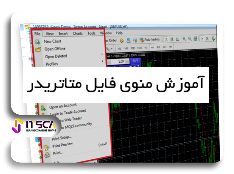 منوی File متاتریدر