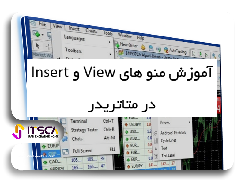 آموزش منوهای View و Insert متاتریدر – تغییر زبان متاتریدر 4