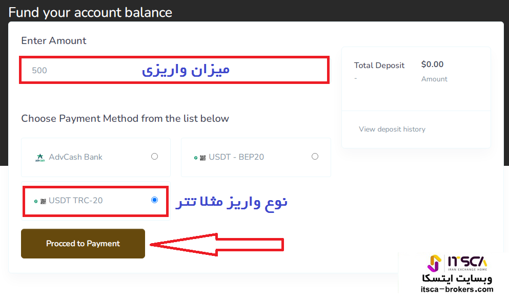 برای واریز به پراپ fxfinance.com 