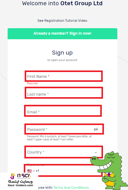 ثبت نام بروکر اوتت مارکتس Otet Markets