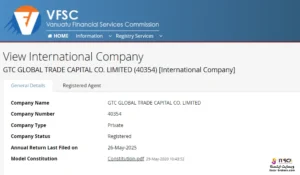 مجوز وانواتو GTCFX
