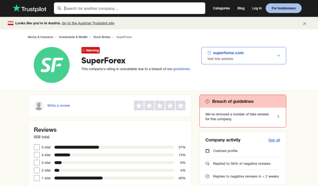 نقد و بررسی بروکر سوپر فارکس SuperForex | آیا بروکر سوپرفارکس معتبر است؟ - بروکر سوپر فارکس