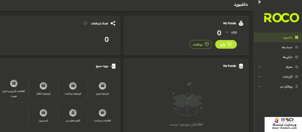 پنل کاربری روکو بروکر