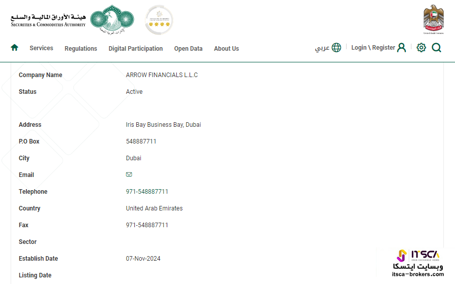 رگوله SCA دبی بروکر اَرو ترید
