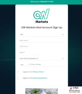 ثبت نام در بروکر OW Markets